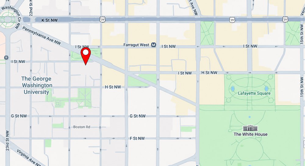 Map showing 2020 Pennsylvania Avenue NW, Washington DC